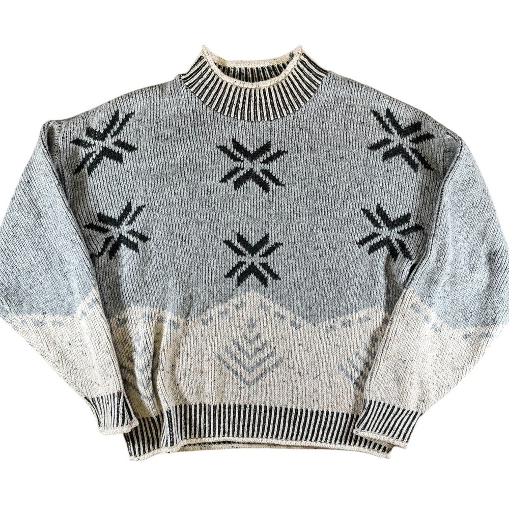 Vintage Cambridge Classics‎ Mervyns Geometric Knit Sweater Medium Wool Blend